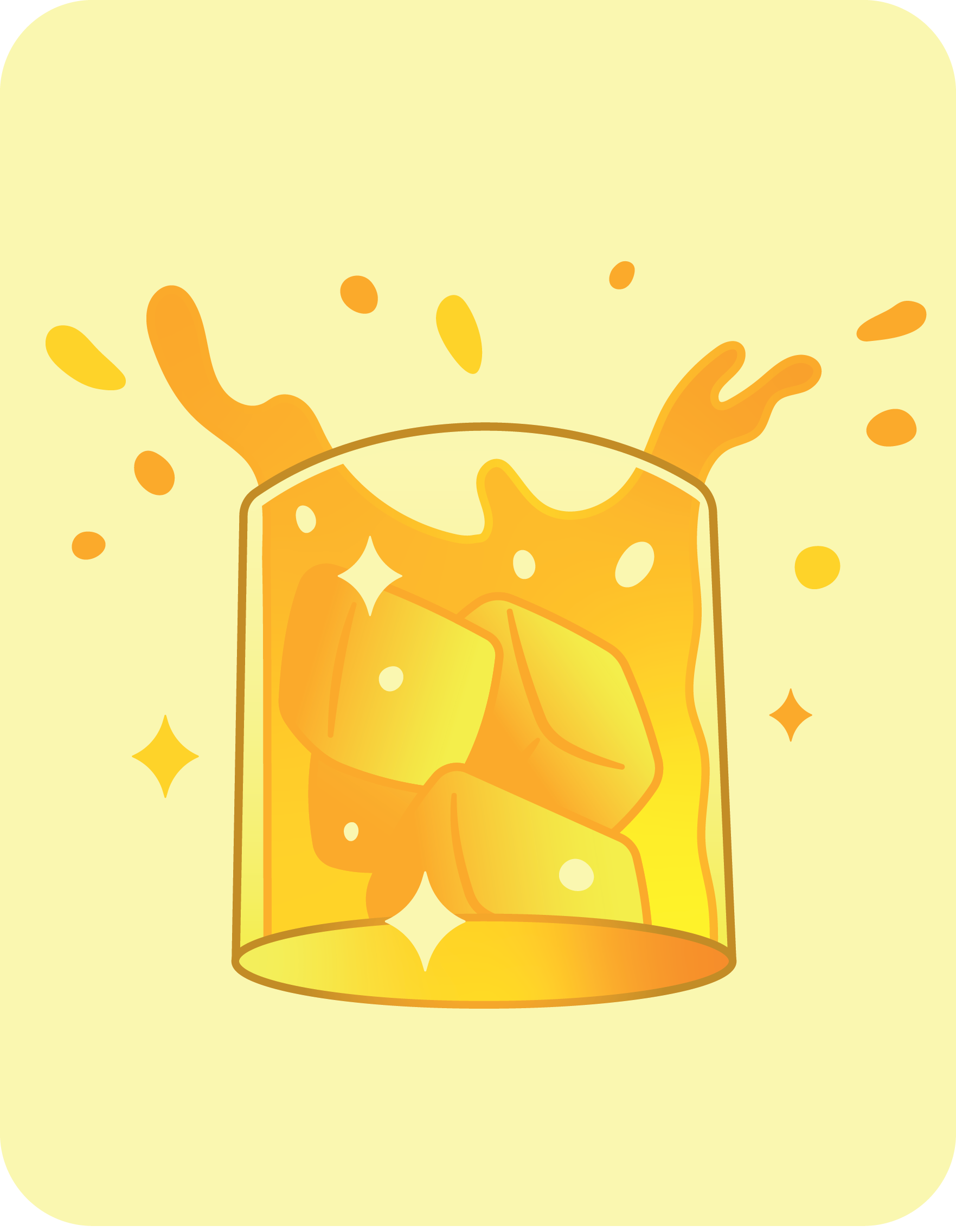Ilustração de um copo com drink amarelo