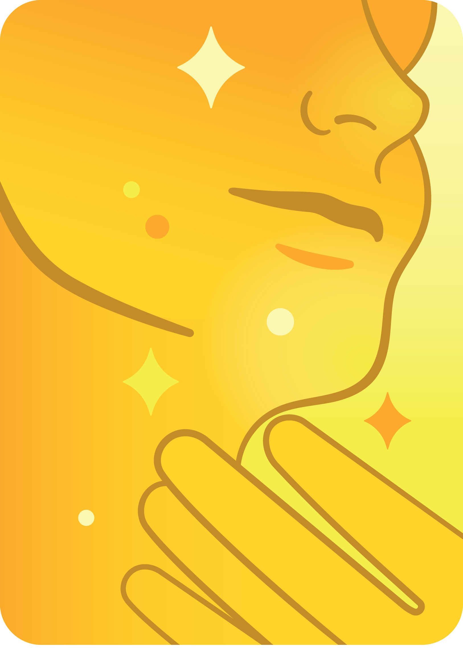 Ilustração do rosto e mão de uma mulher cuidando da pele